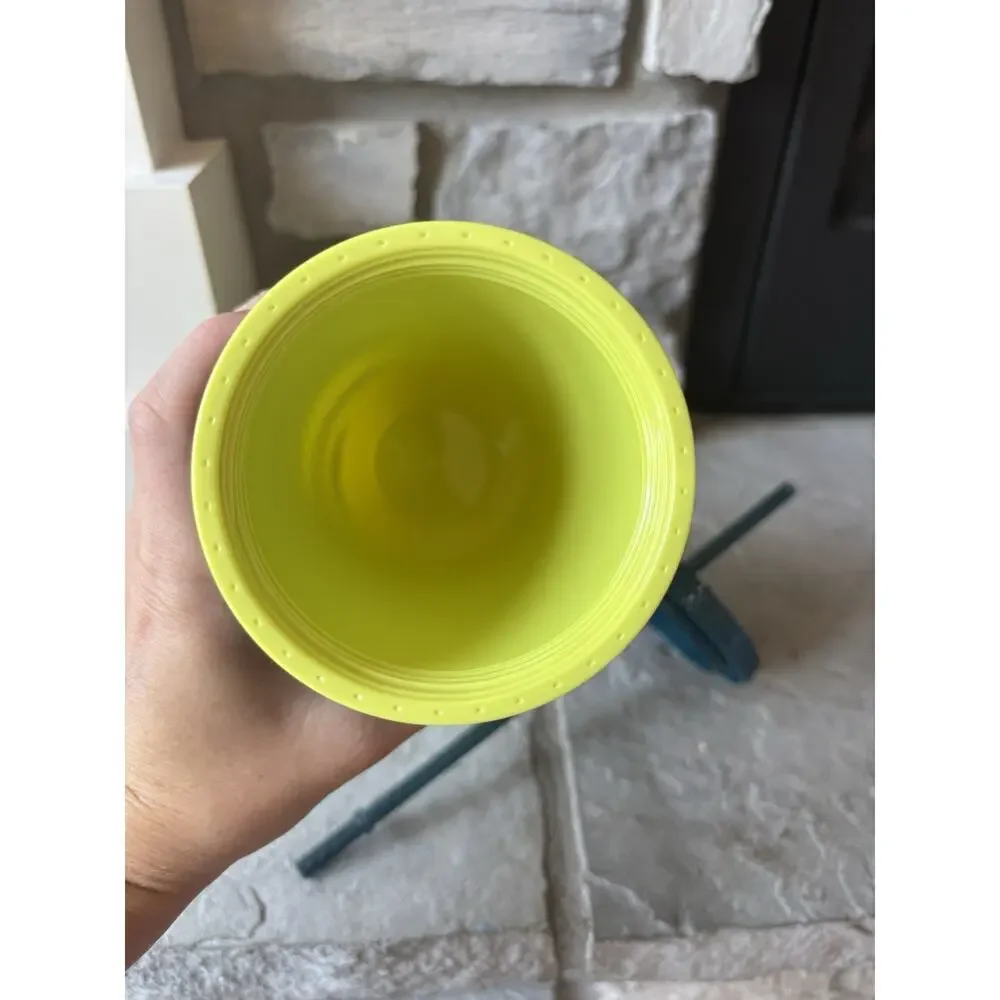 Fall 2023 Starbucks Studded Lemon Teal Gradient Cold Cup Tumbler 24oz Venti